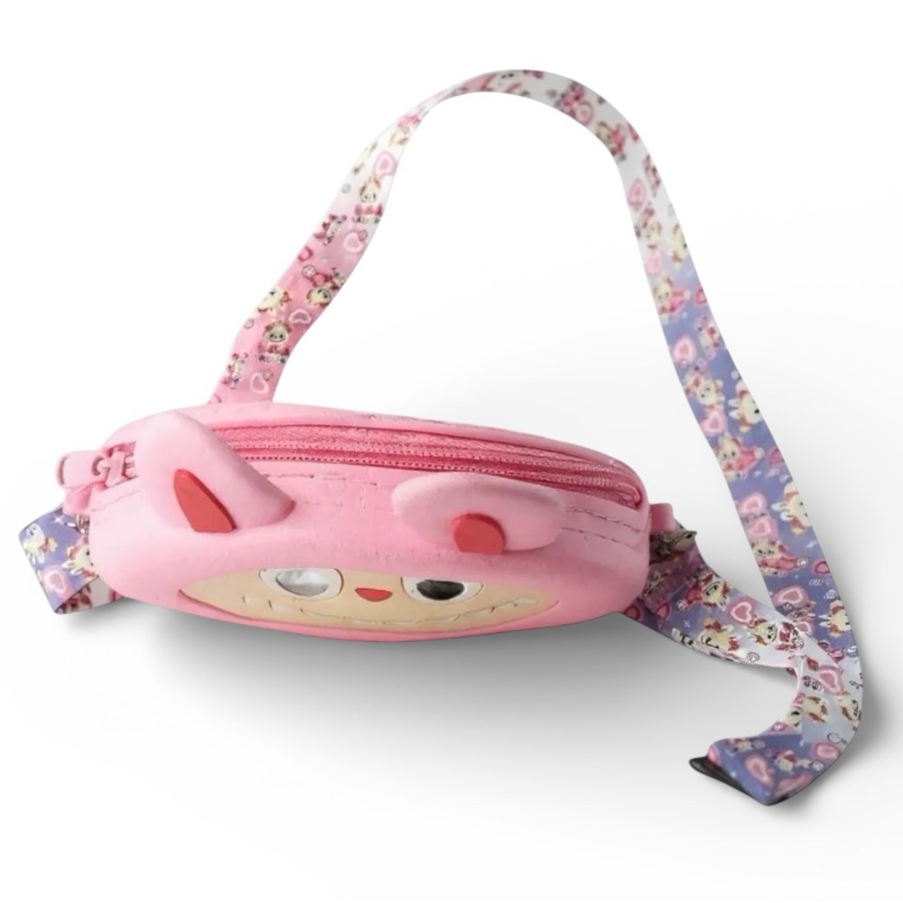Cute Pink Bunny Crossbody Bag - Silicone Novelty Shoulder Purse - Picture 2 of 3